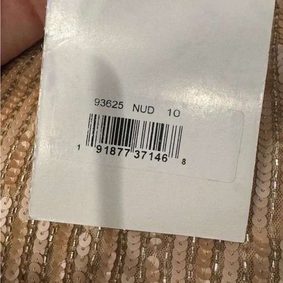 Mac Duggal Metallic Minidress Nude Size 10 Cocktail Collection EUC - Picture 4 of 10